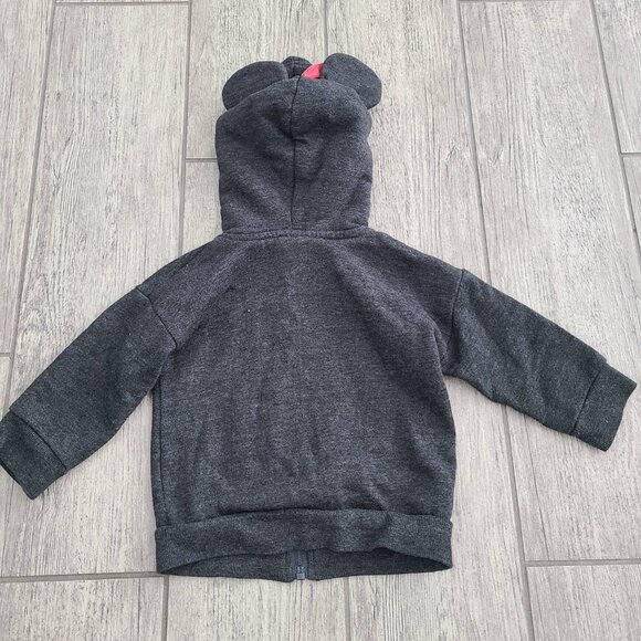 Disney Junior Minnie Mouse baby girl grey zippered down sweater size 12 M - Picture 5 of 8
